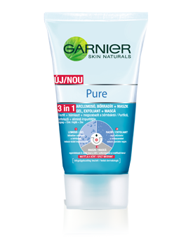 Garnier Skin Naturals Pure 3in1 mélytisztító gél 150ml tubus